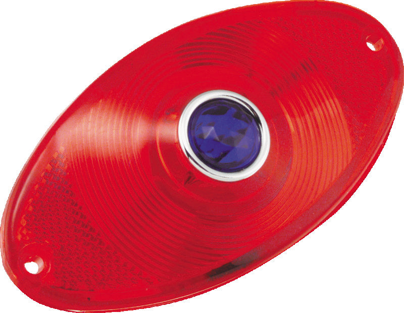 Bikers Choice Replacement Red Cat Eye Taillight Lens With Blue Dot Custom