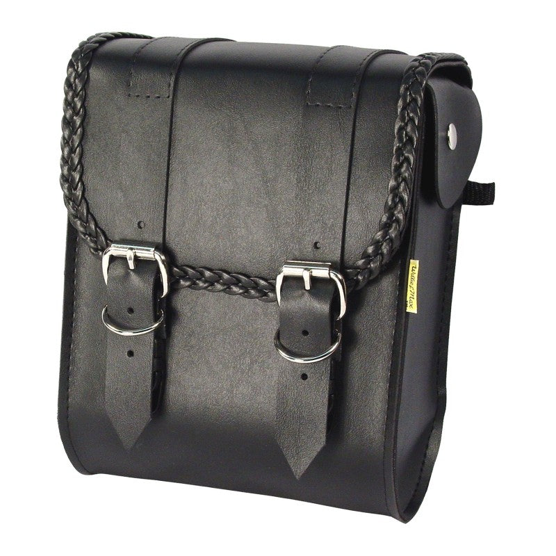 Willie & Max Universal Braided Sissy Bar Bag (8 in L x 10 in W x 4.5 in H) - Black