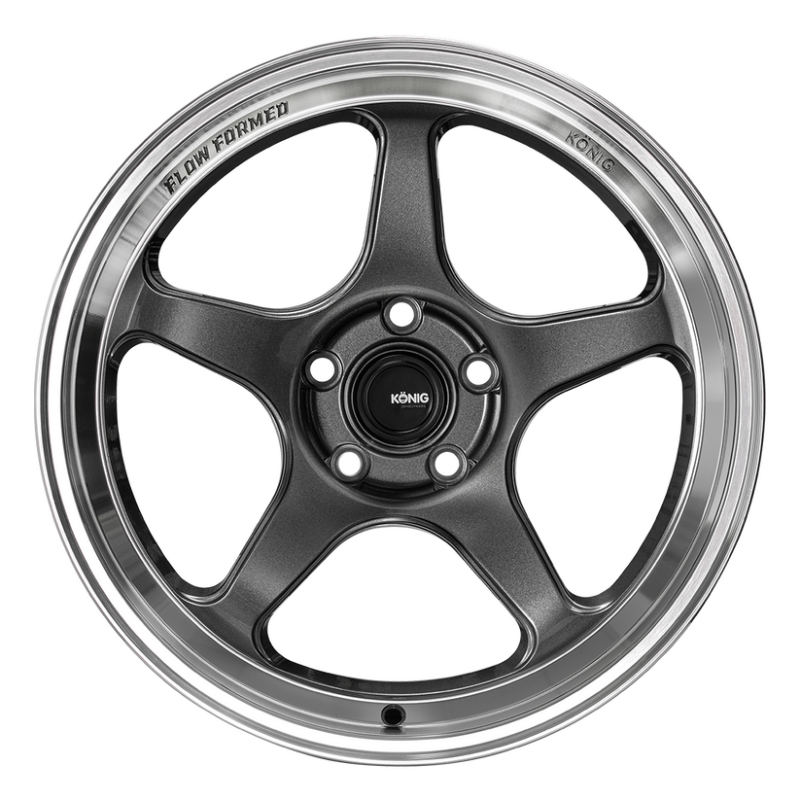 Konig Hyperspec 18x8 5X114.3 ET35 Anthracite Metallic Wheel w/ Mirror Machined Lip