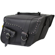 Load image into Gallery viewer, Willie &amp; Max Universal Ranger Studded Large Slant Saddlebags (16 in L x 11 in H x 6.5 in W) - Black