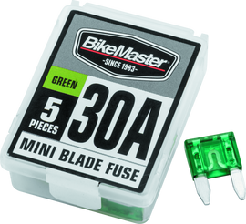 BikeMaster 5Piece 30A Replacement Mini Blade Fuse