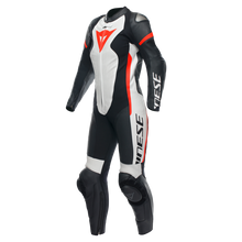 Load image into Gallery viewer, Dainese Grobnik Lady Leather 1PC Perforated Suit Black/White/Fluorescent Red Size - 54