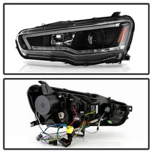 Load image into Gallery viewer, Spyder 08-17 Mitsubishi Lancer EVO 10 Projector Headlights - Black (PRO-YD-ML08V2HIDSI-SEQ-BK)