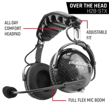 Load image into Gallery viewer, Rugged Radios AlphaBass Carbon Fiber Headset for STEREO and OFFROAD Intercoms Over The Head