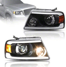 Load image into Gallery viewer, Raxiom 04-08 Ford F-150 Axial Series LED Projector Headlights- Blk Housing (Clear Lens)