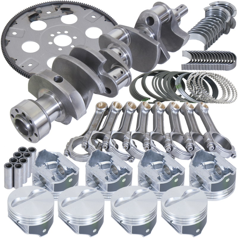 Eagle Chevy 350 1Pc 3.750in Crank 5.700in I-Beam Rods 4.030in Pistons 168 Tooth FP Balanced Assembly