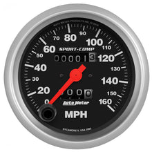 Load image into Gallery viewer, AutoMeter Sport-Comp Speedometer Gauge 3-3/8in. - 0-160MPH - Mechanical - In-Dash