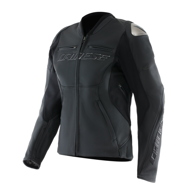 Dainese Racing 5 Leather Jacket Black/Black Womens Size - 46