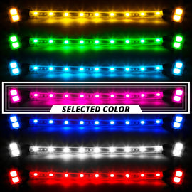 XK Glow Strip Single Color Underglow LED Accent Light Car/Truck Kit Pink - 8x24In Tube Car + 4x8In