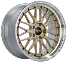 BBS LM 18x9 5x114.3 ET42 Gold Center Diamond Cut Lip Wheel - 82mm PFS/Clip Required
