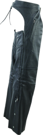 River Road Longhaul Leather Chaps Black - Large