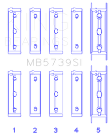 King Engine Bearings Subaru Ej20/Ej22/Ej25 Housing Bore + .002 (Size +0.25mm) Main Bearing Set