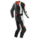 Dainese Laguna Seca 6 1PC Leather Suit Perforated Black/White/Red Fluorescent Size - 46