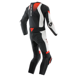 Dainese Laguna Seca 6 1PC Leather Suit Perforated Black/White/Red Fluorescent Size - 56