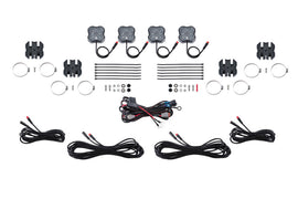 Diode Dynamics Stage Series SXS Rock Light Installer Kit RGBW M8 (4-pack)