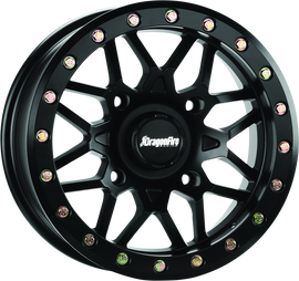 DragonFire Racing Typhon Wheel 14X7 4/137 5+2 +10 Machined Black