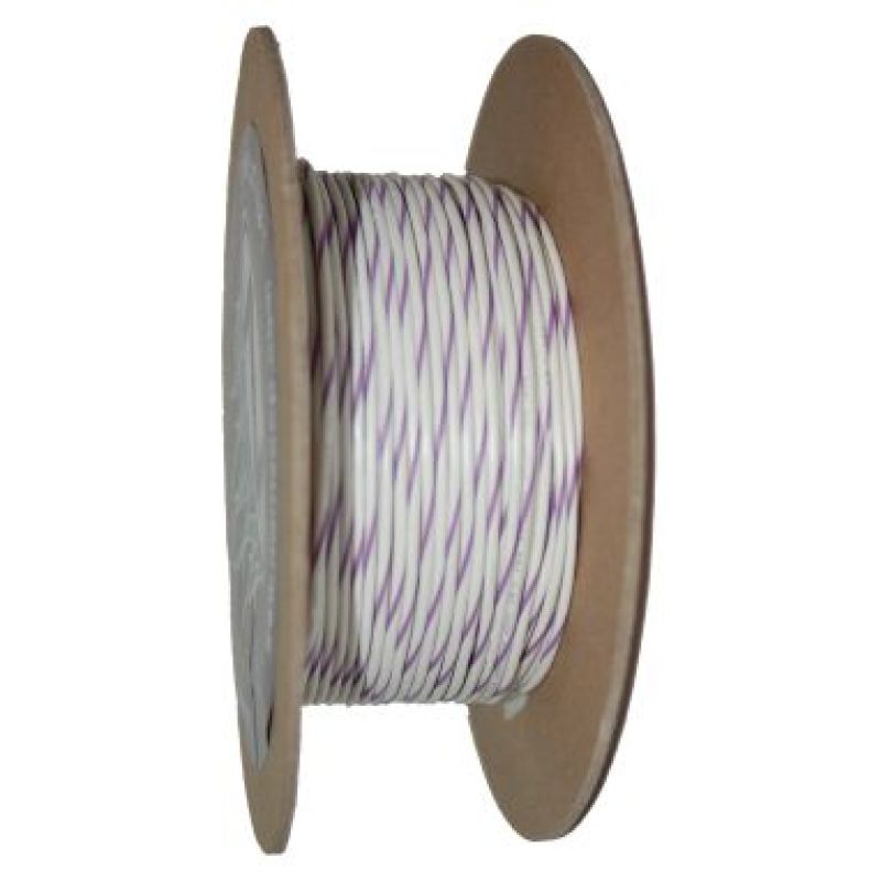 NAMZ OEM Color Primary Wire 100ft. Spool 18g - White/Violet Stripe