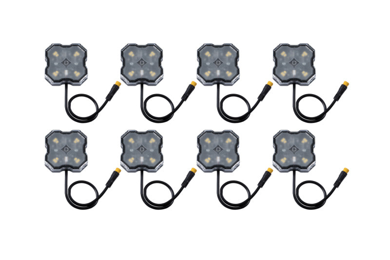 Diode Dynamics Stage Series SXS Rock Light Installer Kit - RGBW M8 (8-pack)