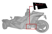 Load image into Gallery viewer, Rally Armor 15-16 Polaris Slingshot Rear Swingarm Black UR Mud Flap w/Grey Logo (MOQ 200 PCS)