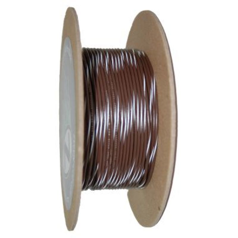 NAMZ OEM Color Primary Wire 100ft. Spool 18g - Brown/White Stripe