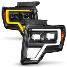 Load image into Gallery viewer, ANZO 09-14 Ford F-150 Full LED Proj Headlights w/Initiation Feature - Black