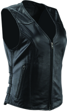 Load image into Gallery viewer, Kuryakyn Leather By River Road Plains Leather Vest Black Womens - Small