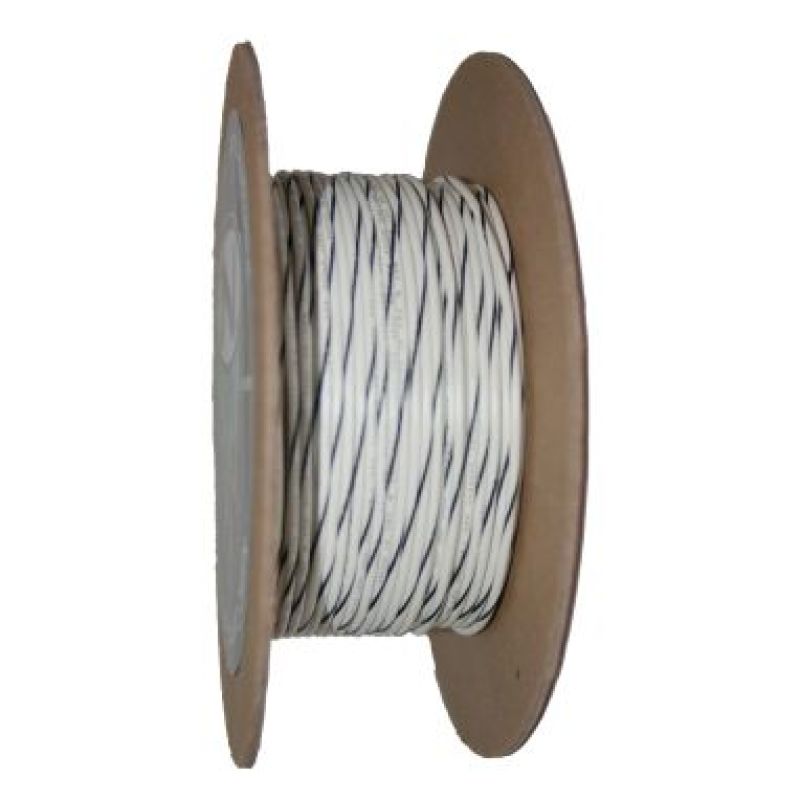 NAMZ OEM Color Primary Wire 100ft. Spool 18g - White/Black Stripe