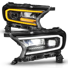 Load image into Gallery viewer, ANZO 19-23 Ford Ranger Full LED Projector Headlights w/ Initiation &amp; Sequential - Black
