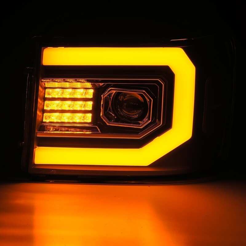 AlphaRex 07-13 GMC Sierra 1500 (No Clsc) LUXX-Series LED Proj HL Chrome w/Actv Lgt & Seq.Sig / DRL