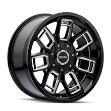 Load image into Gallery viewer, Mayhem 8118 Ordinance 20x9 / 6x135/139.7 BP / 106.1mm Hub Gloss Black Wheel w/ Milled Spokes