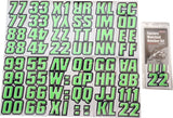 Hardline Snowmobile Lettering Registration Kit 2 in. - 500 Kiwi Green/Black