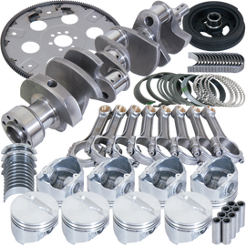 Eagle Chevy 350 1Pc 3.750in Crank 5.700in I-Beam Rods 4.040in Pistons 168 Tooth FP Balanced Assembly