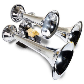 Kleinn Chrome Triple Horn/ 13.5In/11.75In/8.5In - Chrome-Plated Spun Copper
