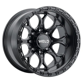 Weld Ledge 8 20x10 / 8x180 / ET-18 / 4.75 BS / 124.3 Bore - Satin Black/Satin Black Ring Wheel