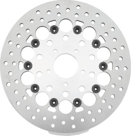 Twin Power 08-13 FLH FLT 08-16 FLHR 6-17 DYNA Front 11.8 Floating Rotor With Holes Silver