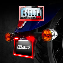Load image into Gallery viewer, XK Glow Motorcycle License Plate Frame Light w/ Turn Signal - Black