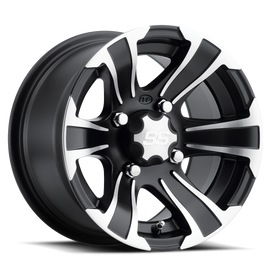 ITP SS 312 14x8 / 4x156 BP / 5+3 Offset Black w/ Machined Wheel