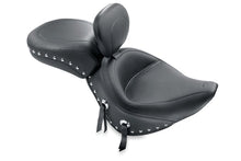 Load image into Gallery viewer, Mustang 84-06 Harley Standard Rear Tire Wide Touring Solo Seat w/Driver Backrest Studs - Black