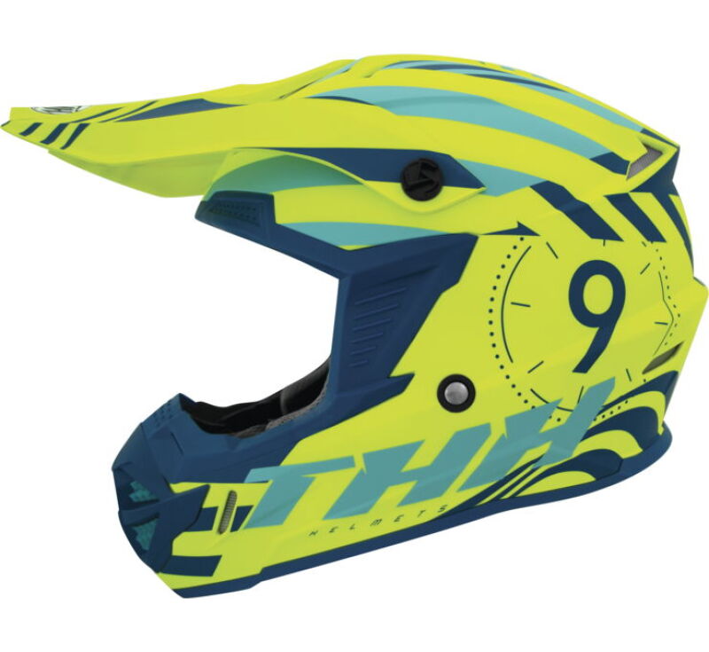 THH Helmets T730X Twister Neon Yellow/Blue - Small