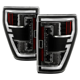 Spyder 21-23 Ford F150 (Factory Halogen) Light Bar LED Tail Lights - Black (ALT-YD-FF15021HAL-BK)