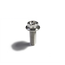 Load image into Gallery viewer, Ticon Industries Titanium Bolt Flanged M10x35x1.5TP 14mm 6pt Head Drilled