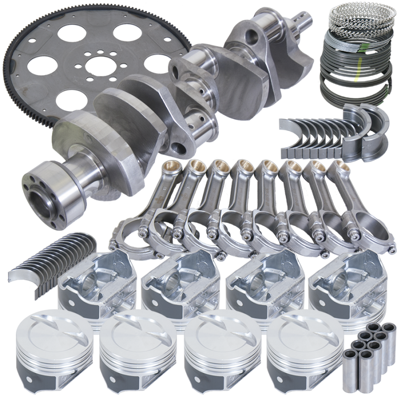 Eagle Chevy 350 1Pc 3.750in Crank 5.700in I-Beam Rod 4.000in Pistons Eagle 153 Tooth FP Bal Assembly