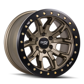 Dirty Life 9303 DT-1 17x9/8x165.1 BP/-12mm Offset/130.8mm Hub Satin Gold Wheel - Beadlock
