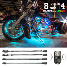 Load image into Gallery viewer, XK Glow Flex Strips 7 Color LED Accent Light Motorcycle/ATV Kit (8xCompact Pods + 4x10In)
