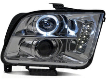 Load image into Gallery viewer, Raxiom 05-09 Ford Mustang Excluding GT500 LED Halo Projector Headlights- Chrome Housing (Clear Lens)