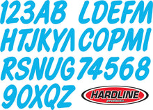 Load image into Gallery viewer, Hardline Boat Lettering Registration Kit 3 in. - 400 Cyan Blue Solid