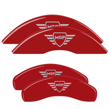 Load image into Gallery viewer, MGP 4 Caliper Covers 22-23 Jeep Grand Cherokee Front &amp; Rear Red Finish Silver MGP Logo
