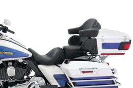 Mustang 93-13 Harley FL Touring Extended Arm Wrap Passenger w/Blk Pearl Studs - Black