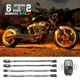 XK Glow Flex Strips 7 Color LED Accent Light Motorcycle/ATV (6xCompact Pods + 2x10In)