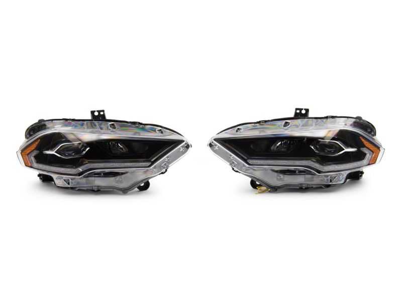 Raxiom 18-23 Ford Mustang GT EcoBoost LED Projector Headlights- Blk Housing (Clear Lens)